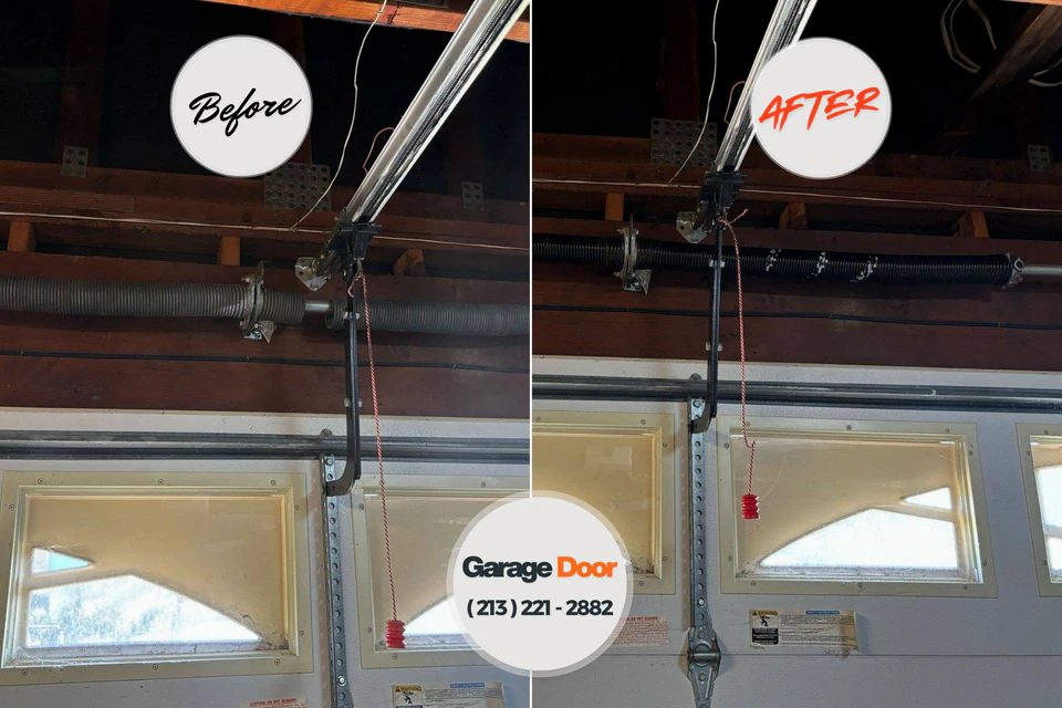 Before and after: garage door spring repair Belle Chasse, LA